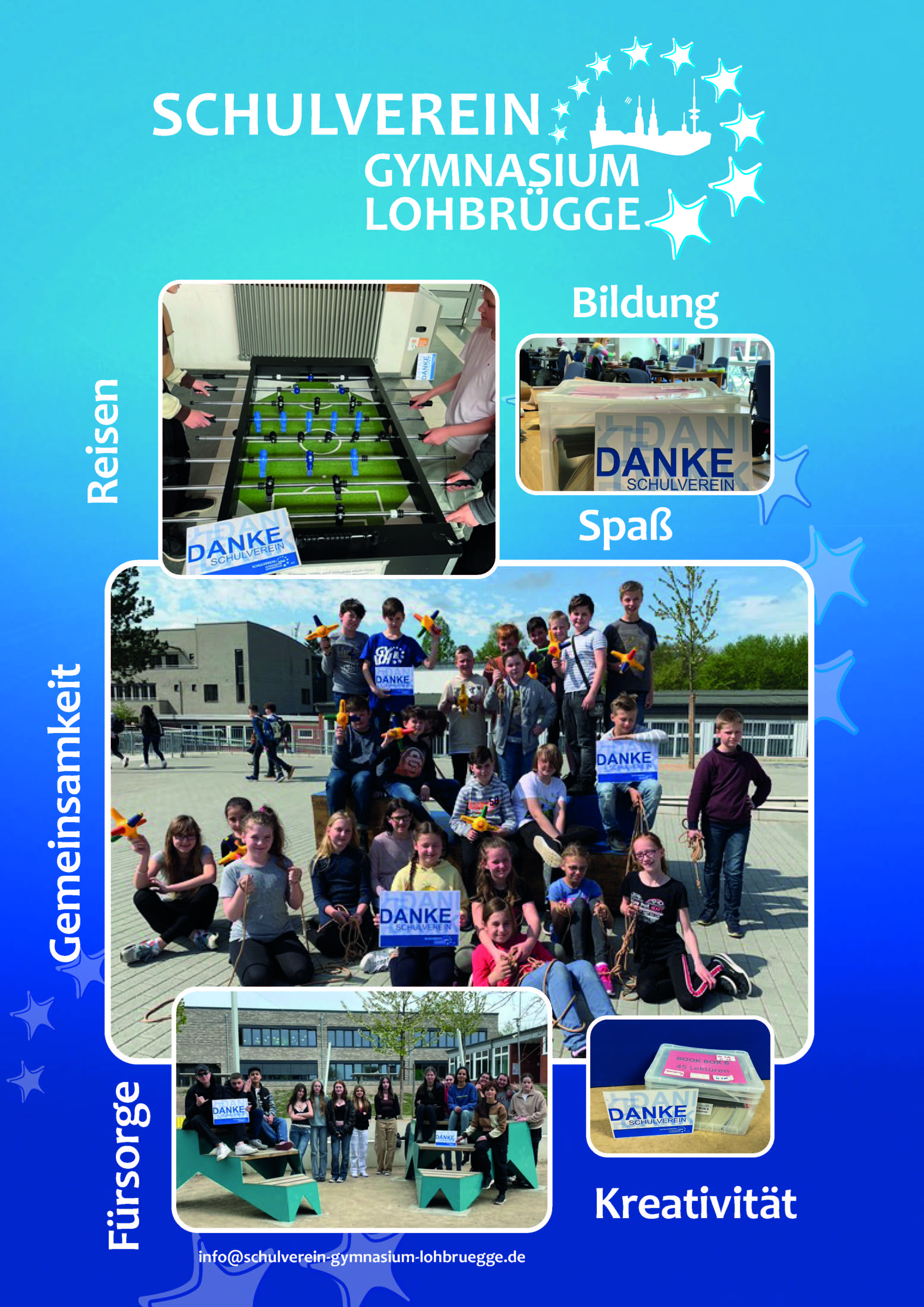 Plakat Schulverein mit Adresse